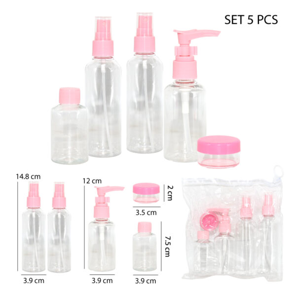 SET DE 5 FRASCOS PARA USO COSMÉTICO