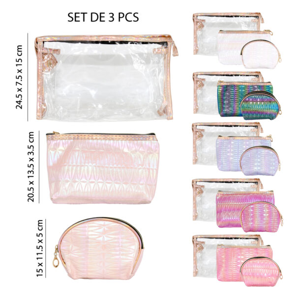 SET DE 3 COSMETIQUEROS TORNASOL CON TEXTURA