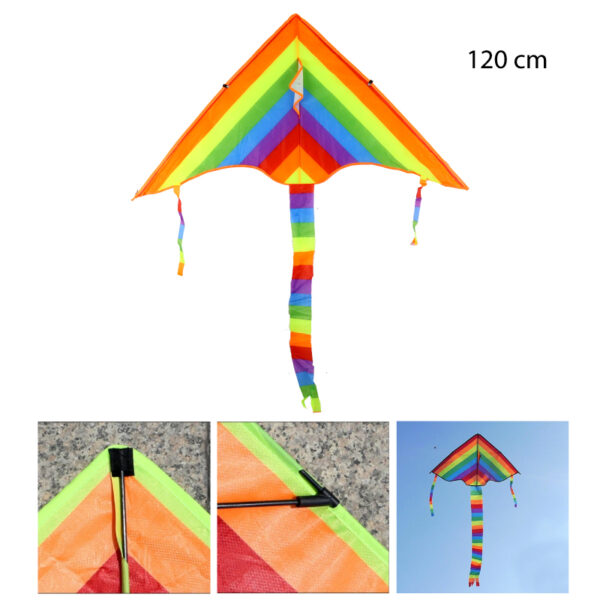 COMETA ARCOIRIS CON COLA LARGA - 120 CM