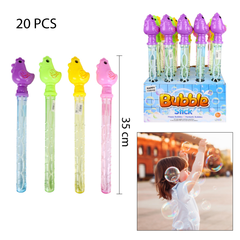 VARA DE BURBUJAS DISEÑO DE GALLINA - 35 CM