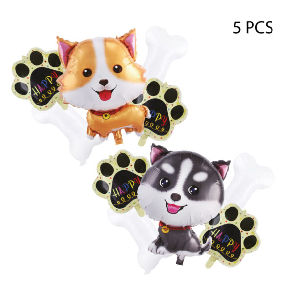 GLOBOS FESTIVOS DE PERRITOS - 5 PCS