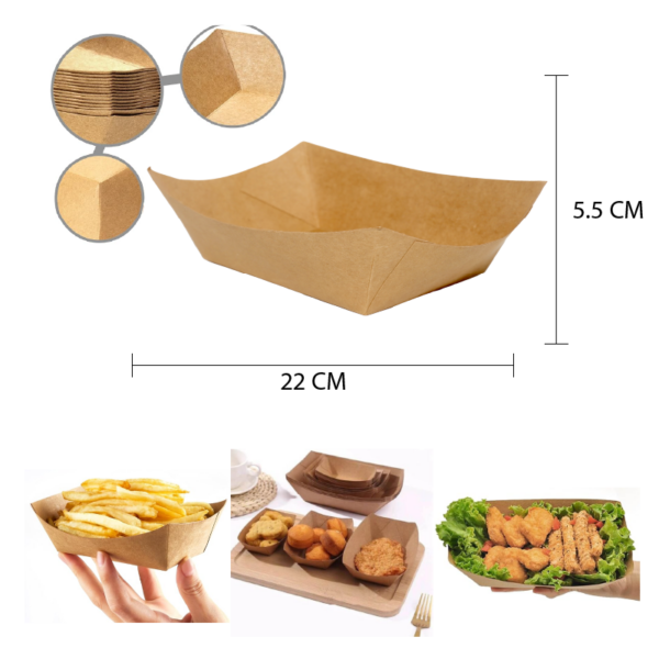 PLATO PARA SNACKS DE KRAFT  22 X 5.5 CM - 20 PCS