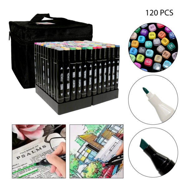 MARCADORES DOBLE PUNTA - 120 PCS