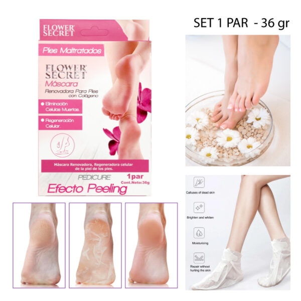 MÁSCARA EFECTO PEELING PARA PIES CON COLÁGENO