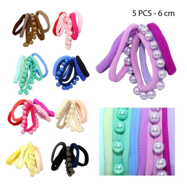 SET DE 5 COLETS ELÁSTICOS DE COLORES PARA EL CABELLO