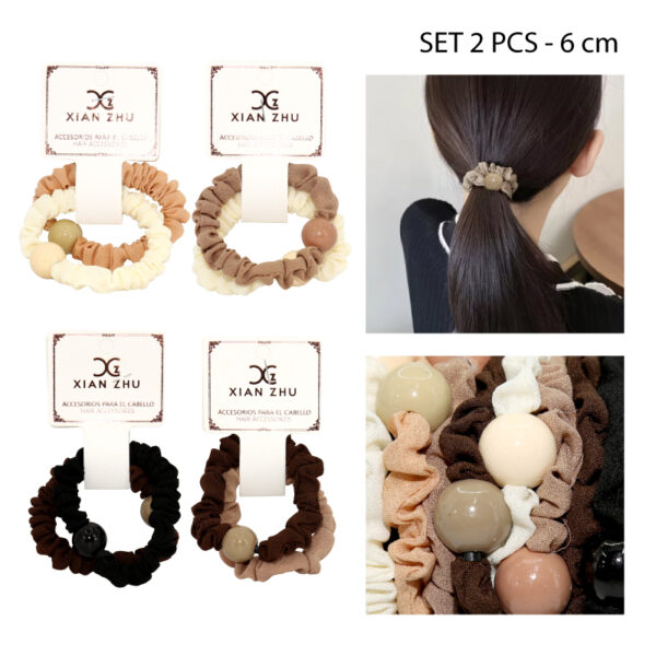 SETS 2 COLETS ELÁSTICOS DE TELA PARA EL CABELLO