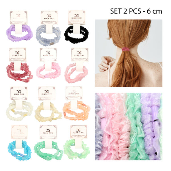 SET 2 COLETS ELÁSTICOS DE TUL PARA EL CABELLO