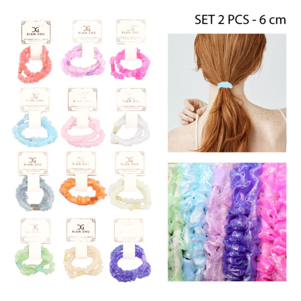 SET 2 COLETS ELÁSTICOS DE TUL PARA EL CABELLO - TORNASOL