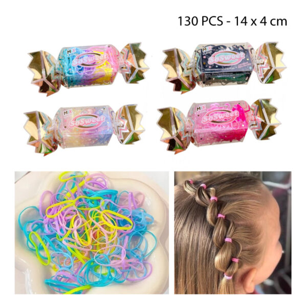 ELÁSTICOS "SO SWEET" PARA CABELLO - 130 PCS