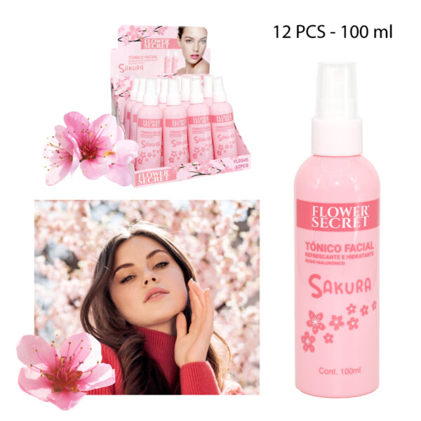 TÓNICO FACIAL REFRESCANTE E HIDRATANTE DE SAKURA - 100 ML
