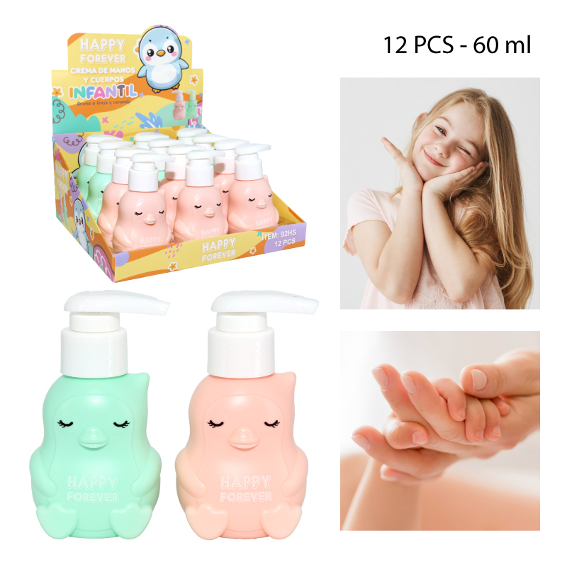 CREMA HIDRATANTE DE MANOS INFANTIL, CARAMELO Y FRESA - 60 ML