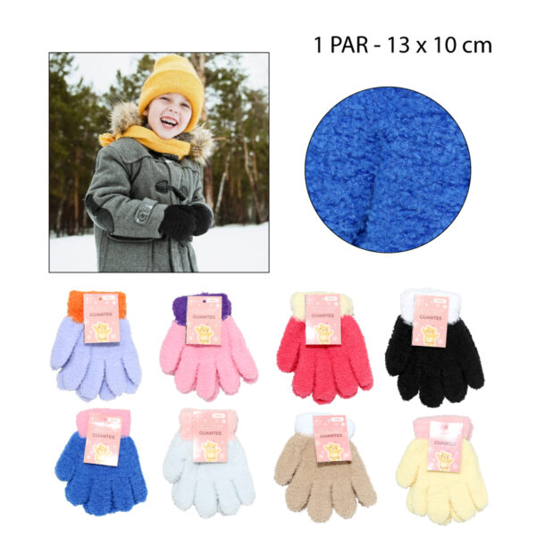 GUANTES BICOLOR DE FELPA SUAVE - INFANTIL