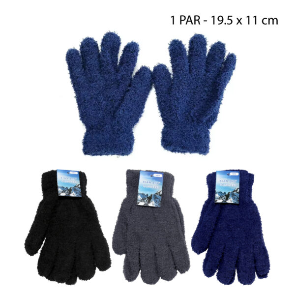 GUANTES UNICOLOR DE FELPA SUAVE PARA HOMBRE