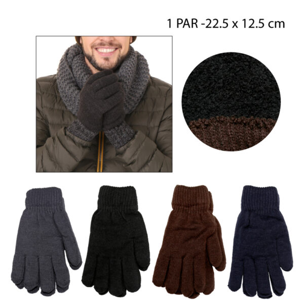 GUANTES DOBLE CAPA DE LANA PARA HOMBRE