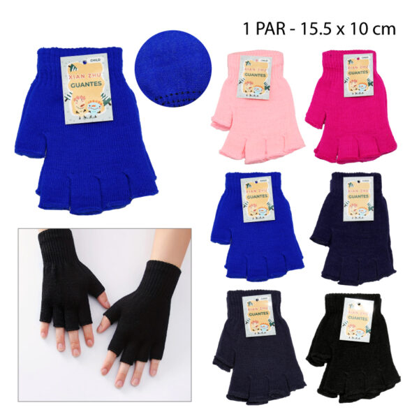 GUANTES DE LANA Y FELPA, SIN DEDOS - INFANTIL