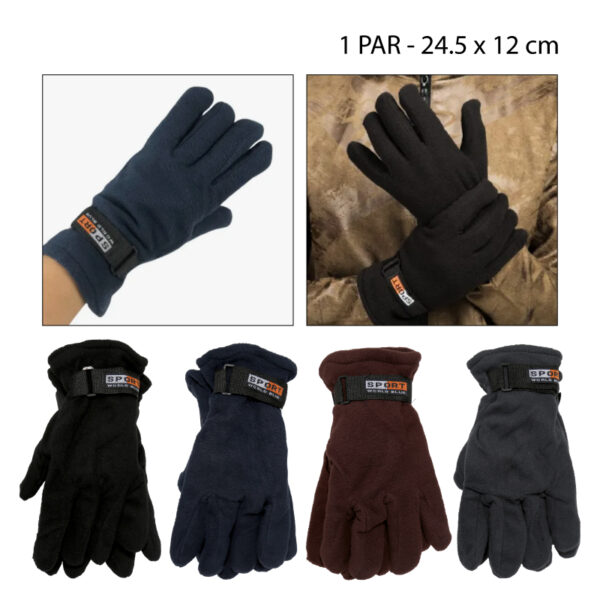 GUANTES DOBLE CAPA CON FORRO DE POLAR PARA HOMBRE