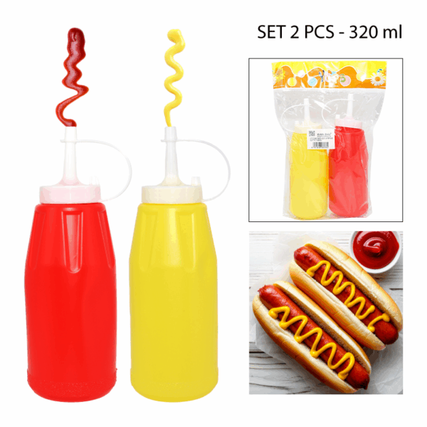 SET DE 2 BOTELLAS PARA SALSAS - 320 ML