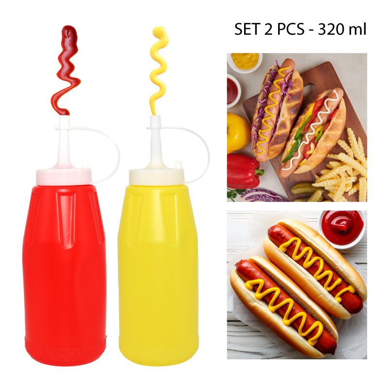 SET DE 2 BOTELLAS PARA SALSAS - 320 ML