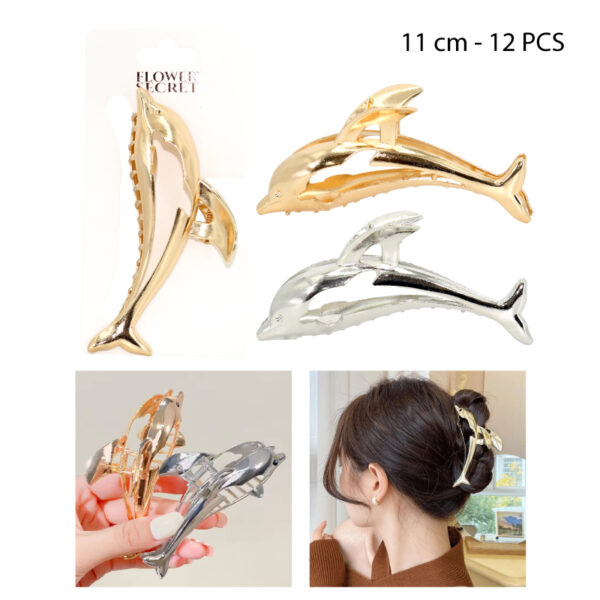 PINZA METÁLICA PARA EL CABELLO DISEÑO DE DELFÍN