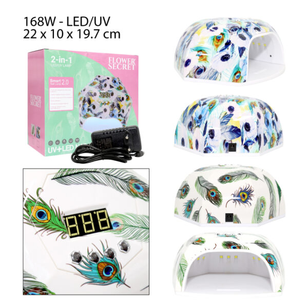 LÁMPARA LED / UV PARA UÑAS DE 168W
