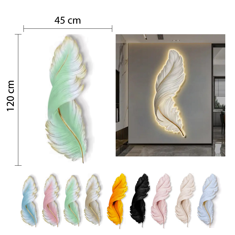 CUADRO LUZ LED, DISEÑO PLUMA - 45 X 120 CM