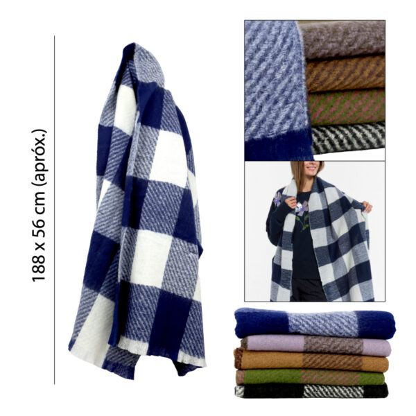 BUFANDA DE INVIERNO CON DISEÑO A CUADROS