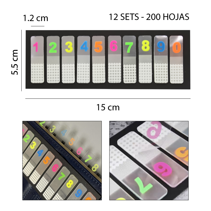 NOTAS ADHESIVAS NUMERADAS - 200 HOJAS