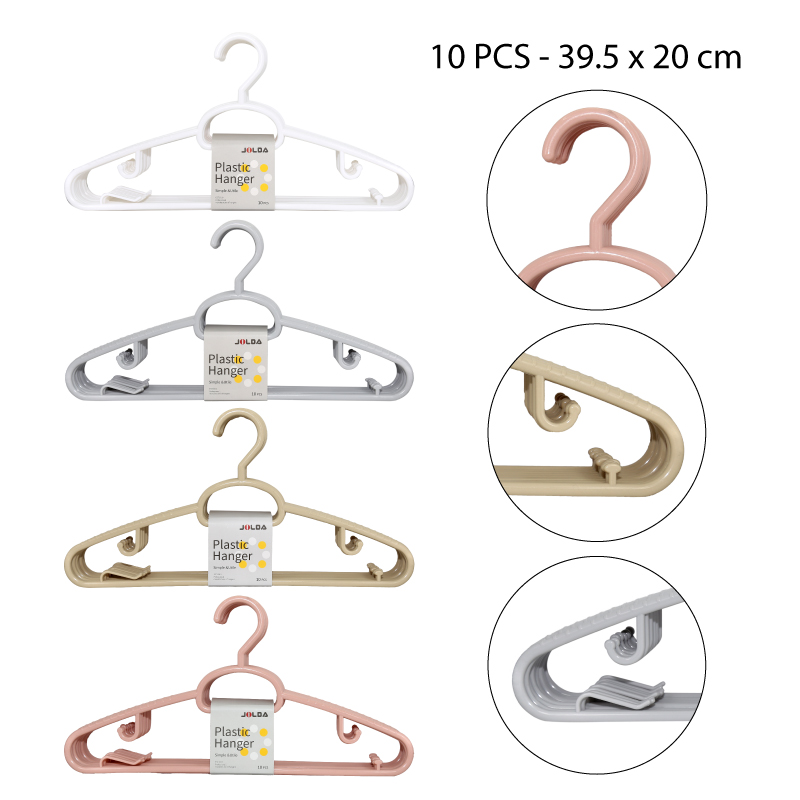 SET 10 COLGADORES DE ROPA PLÁSTICOS