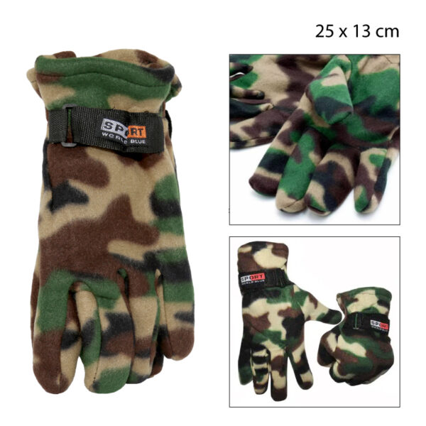 GUANTES CAMUFLAJE DOBLE CAPA DE POLAR PARA HOMBRE