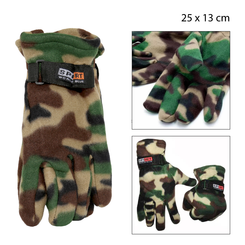 GUANTES CAMUFLAJE DOBLE CAPA DE POLAR PARA HOMBRE