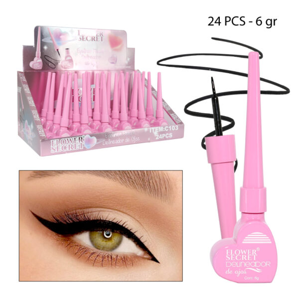 DELINEADOR DE OJOS NEGRO CORAZÓN ROSADO - 6 GR