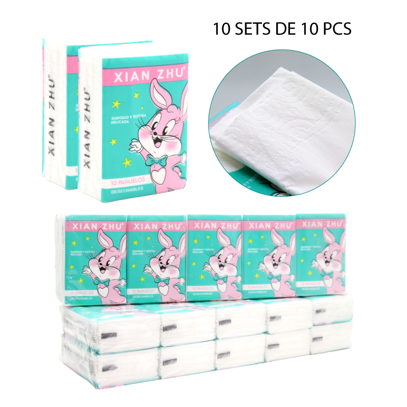 PAÑUELOS DESECHABLES - 10 SETS
