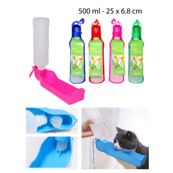 DISPENSADOR DE AGUA PORTATIL PARA MASCOTAS - 500 ML