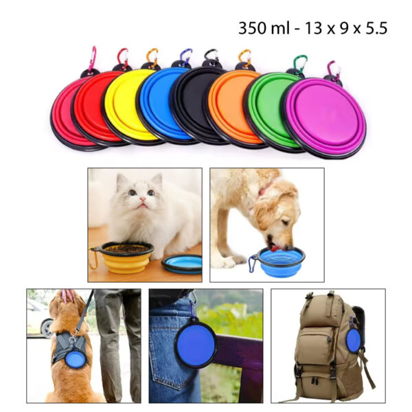 COMEDERO PARA MASCOTAS PLEGABLE - 350 ML