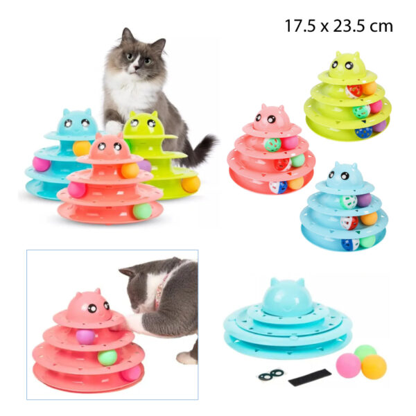 JUGUETE INTERACTIVO 3 NIVELES PARA GATOS