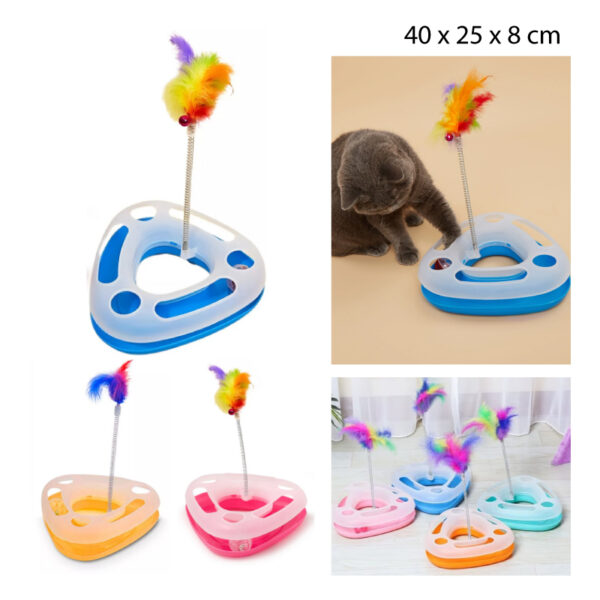 JUGUETE INTERACTIVO PARA GATOS CON CASCABEL Y PLUMA