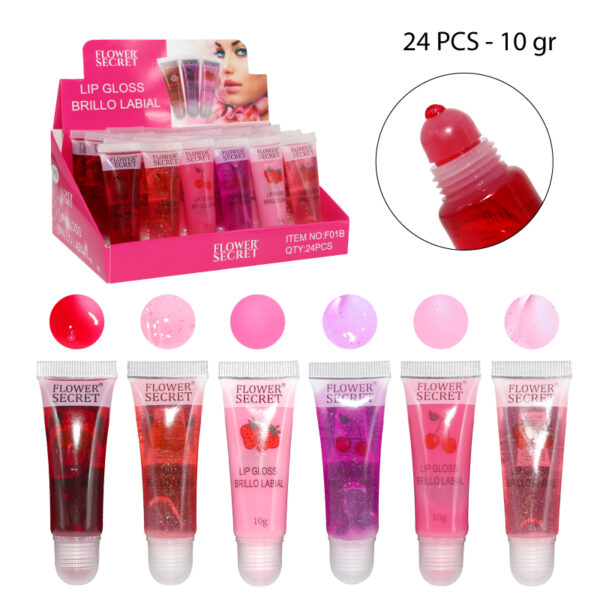 BRILLO LABIAL CON GLITTER AROMA FRUTAL
