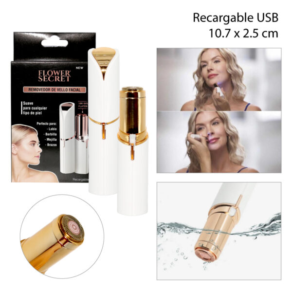 REMOVEDOR DE VELLO FACIAL RECARGABLE