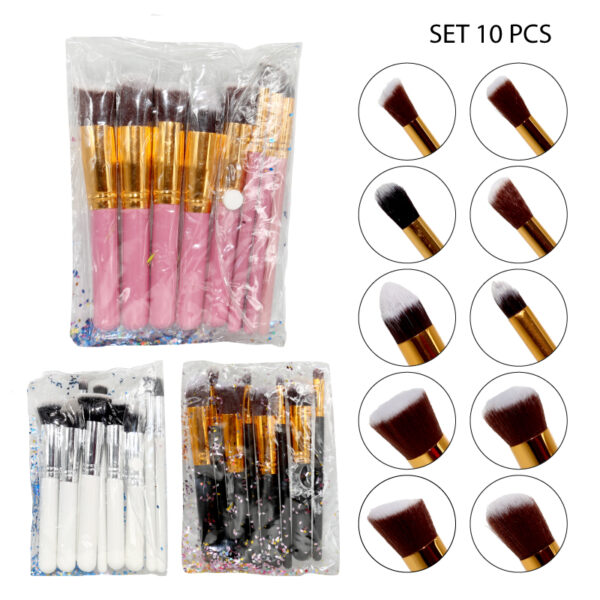 ESTUCHE DE 10 BROCHAS DE MAQUILLAJE