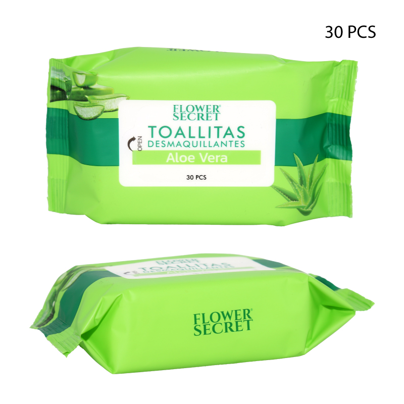 TOALLITAS DESMAQUILLANTES DE ALOE VERA - 30 PCS