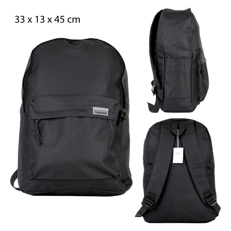 MOCHILA MINIMALISTA NEGRA "FASHION"