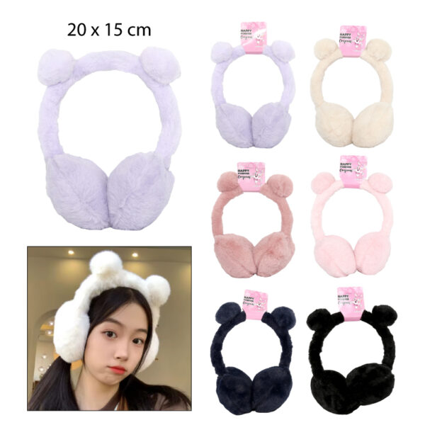 OREJERAS DE PELUCHE CON OREJAS DE OSITO - INFANTIL