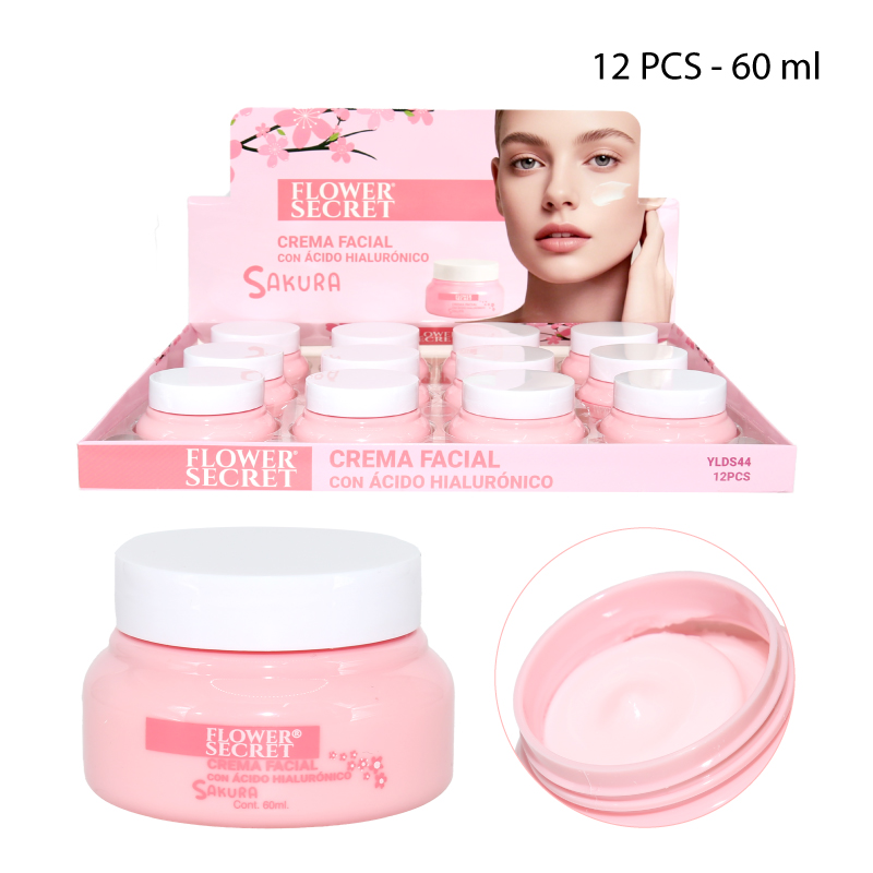 CREMA FACIAL CON ÁCIDO HIALURÓNICO, SAKURA - 60 ML