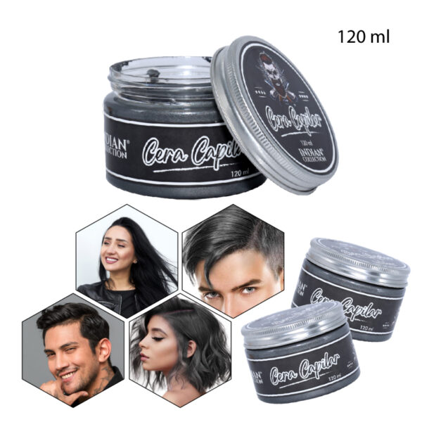 CERA CAPILAR CON COLOR GRIS OSCURO - 120 ML