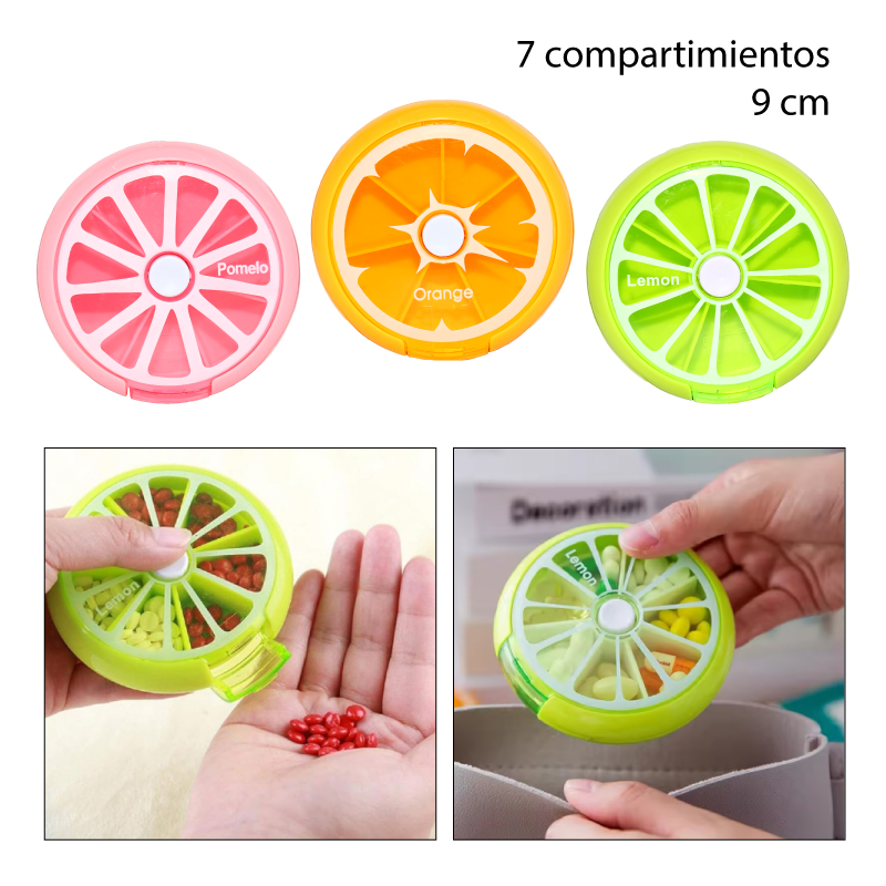 PASTILLERO FRUTAL DE 7 COMPARTIMIENTOS