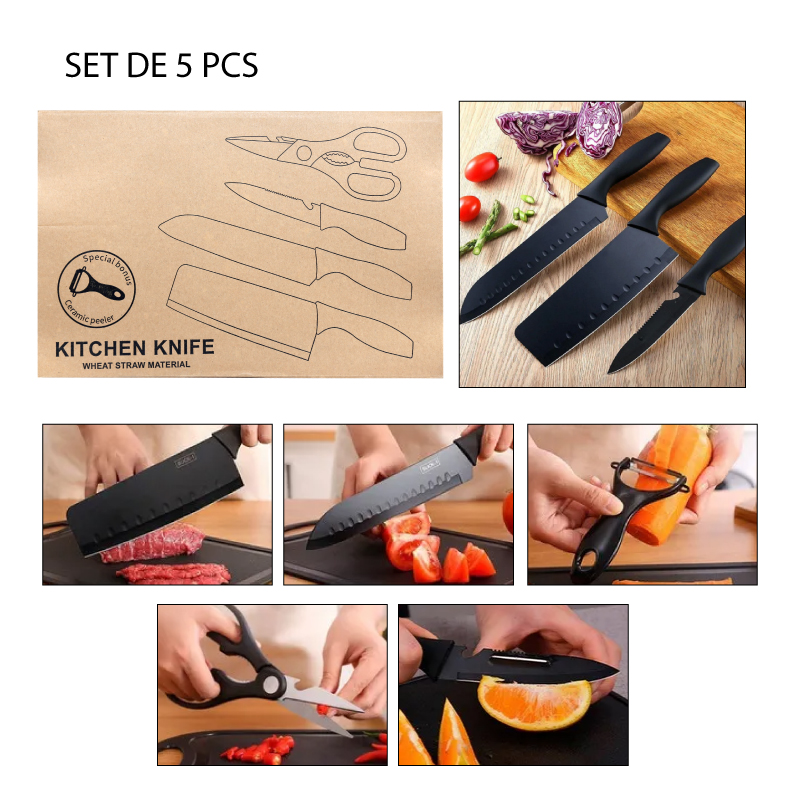 JUEGO DE CUCHILLOS DE 5 PCS