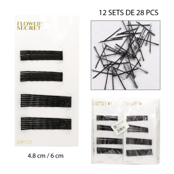 SET DE 28 PINZAS NEGRAS PARA EL CABELLO