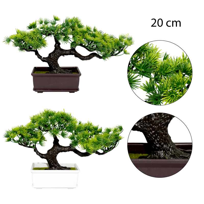 PLANTA ARTIFICIAL, BONSAI DE 4 CABEZAS - 20 CM