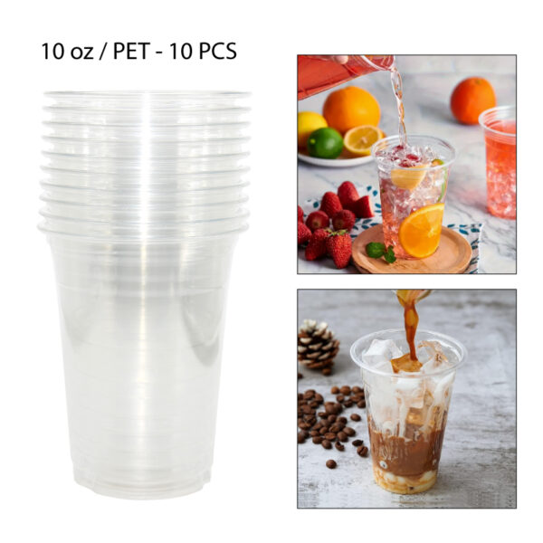 VASOS PLÁSTICOS TRANSPARENTES - 10 OZ