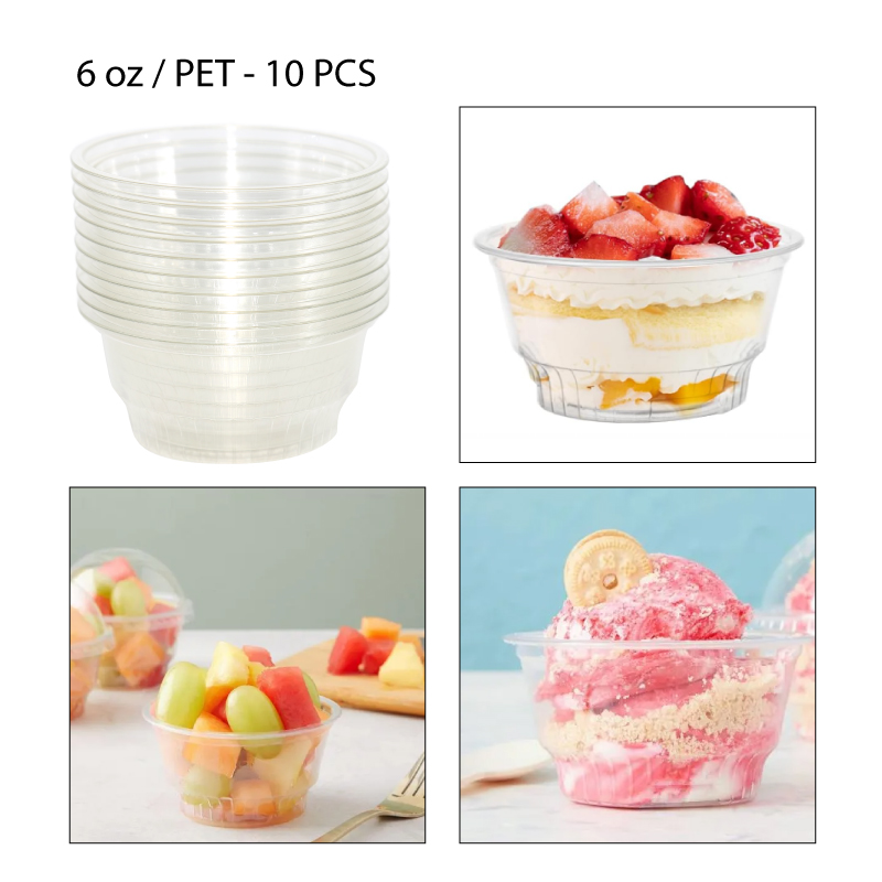 VASOS PLÁSTICOS TRANSPARENTES - 6 OZ